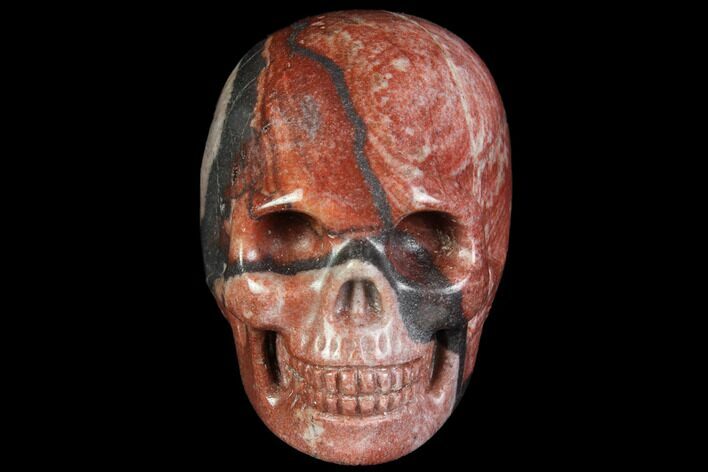 Realistic, Red, Brecciated Jasper Skull #116496